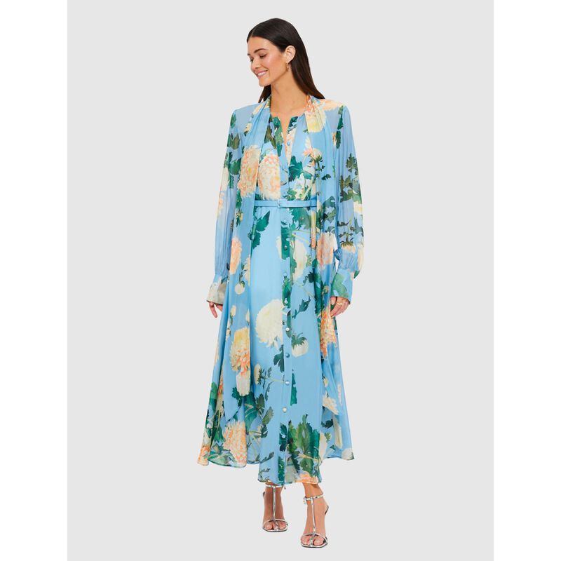 LEO LIN Liliane Tie Neck Midi Dress image number 3